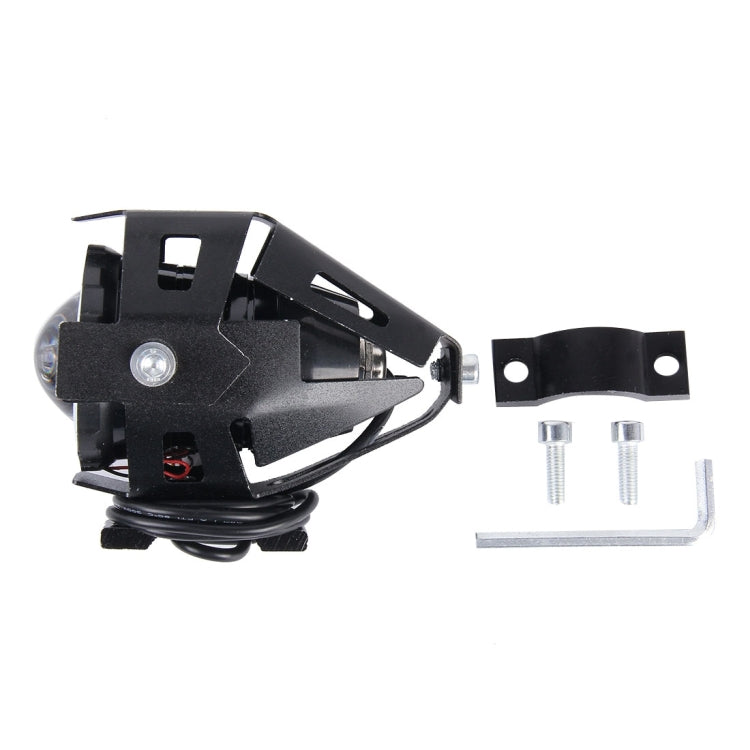 U7 10W 1000LM LED Life Waterproof Headlamp Light with Angel Eyes Light for Motorcycle / SUV, DC 12V(Red Light) - Headlights by PMC Jewellery | Online Shopping South Africa | PMC Jewellery | Buy Now Pay Later Mobicred