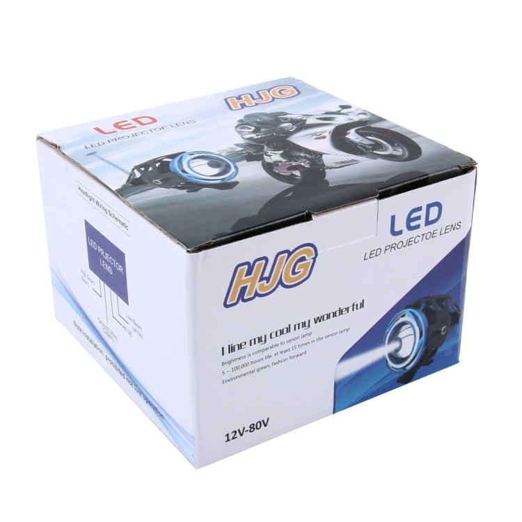U7 10W 1000LM LED Life Waterproof Headlamp Light with Angel Eyes Light for Motorcycle / SUV, DC 12V(Red Light) - Headlights by PMC Jewellery | Online Shopping South Africa | PMC Jewellery | Buy Now Pay Later Mobicred