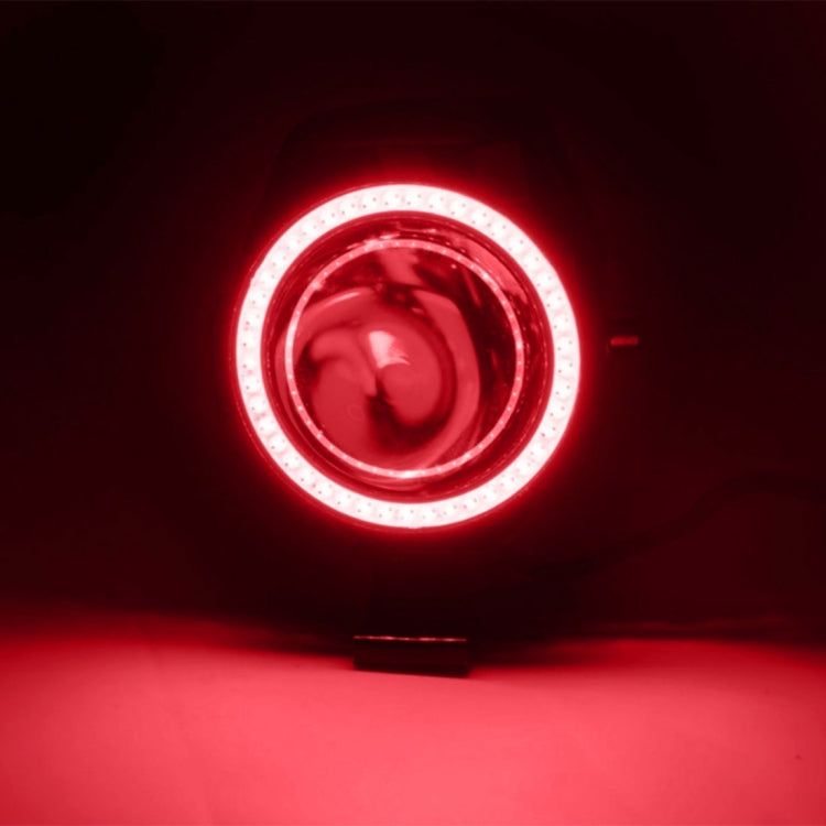 U7 10W 1000LM LED Life Waterproof Headlamp Light with Angel Eyes Light for Motorcycle / SUV, DC 12V(Red Light) - Headlights by PMC Jewellery | Online Shopping South Africa | PMC Jewellery | Buy Now Pay Later Mobicred
