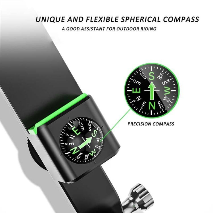 Motorcycle Spherical Compass Phone Holder, Rearview Mirror without Light (Green) - Holder by PMC TechLife | Online Shopping South Africa | PMC TechLife | Buy Now Pay Later Mobicred