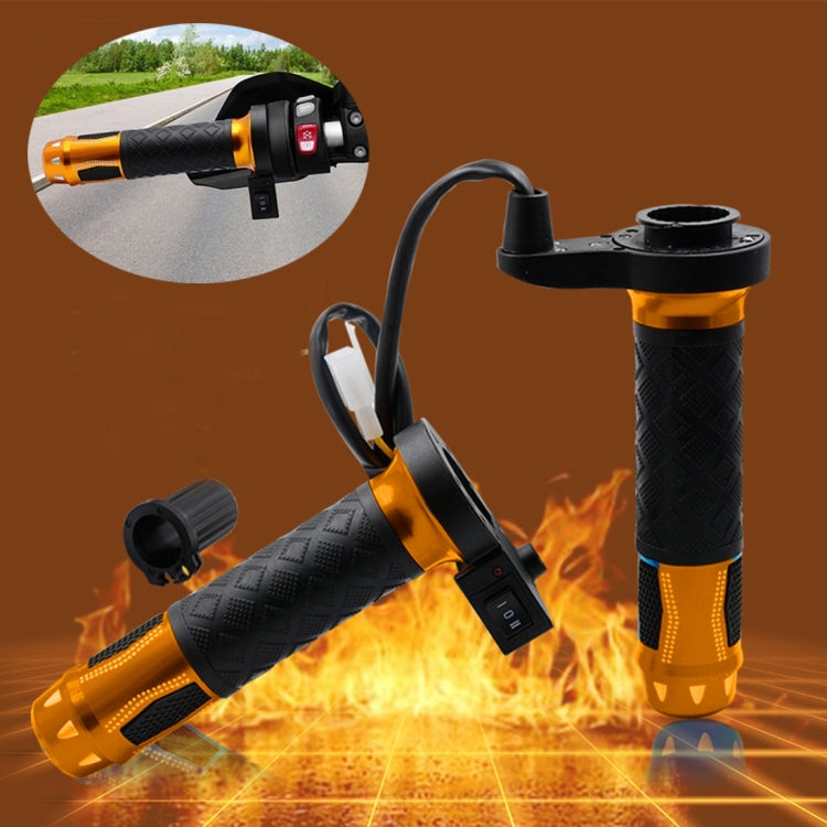 CS-764A3 12V Motorcycle Scooter Aluminum Alloy Electric Hand Grip Cover Heated Grip Handlebar(Gold) - Grips by PMC TechLife | Online Shopping South Africa | PMC TechLife | Buy Now Pay Later Mobicred