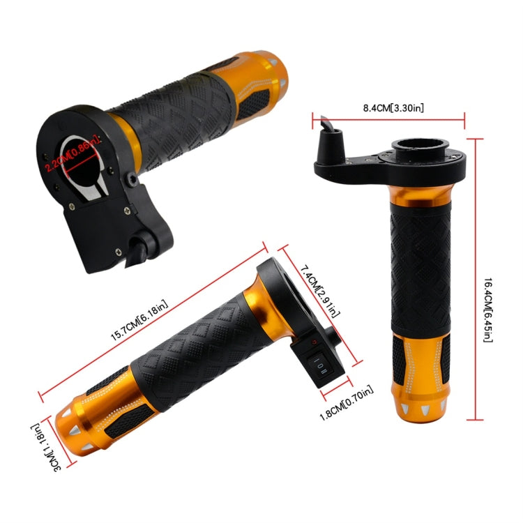 CS-764A3 12V Motorcycle Scooter Aluminum Alloy Electric Hand Grip Cover Heated Grip Handlebar(Gold) - Grips by PMC TechLife | Online Shopping South Africa | PMC TechLife | Buy Now Pay Later Mobicred