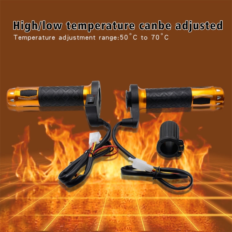 CS-764A3 12V Motorcycle Scooter Aluminum Alloy Electric Hand Grip Cover Heated Grip Handlebar(Gold) - Grips by PMC TechLife | Online Shopping South Africa | PMC TechLife | Buy Now Pay Later Mobicred