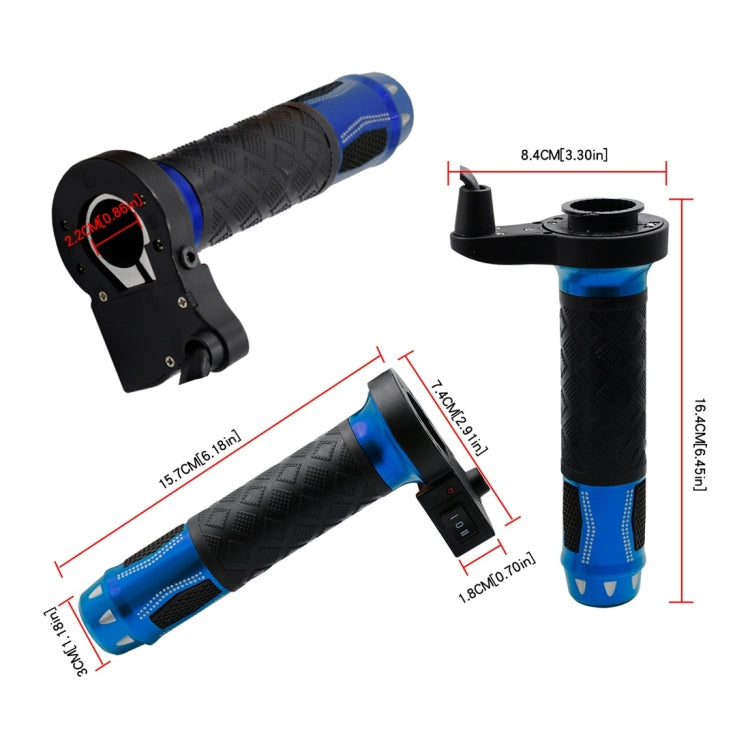 CS-764A2 12V Motorcycle Scooter Aluminum Alloy Electric Hand Grip Cover Heated Grip Handlebar(Blue) - Grips by PMC TechLife | Online Shopping South Africa | PMC TechLife | Buy Now Pay Later Mobicred