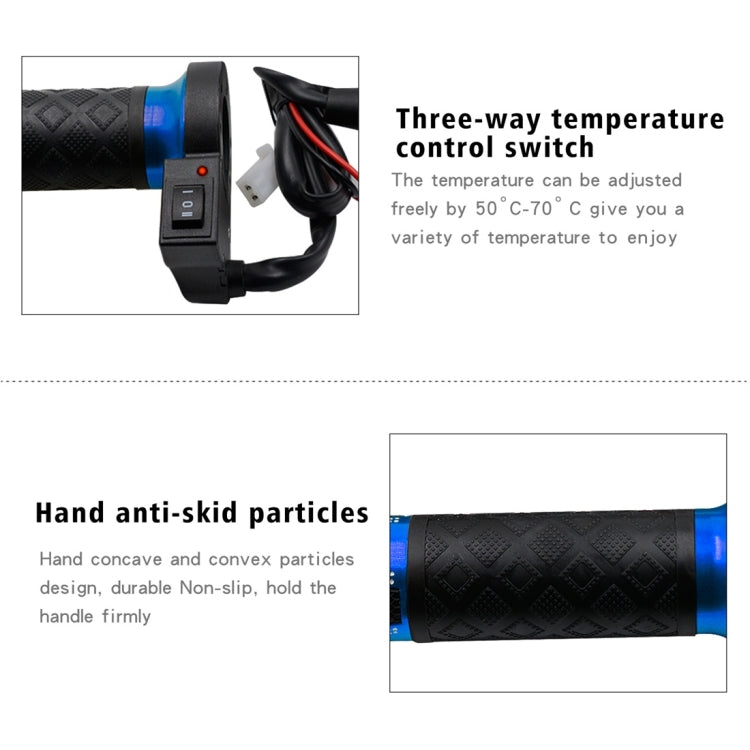 CS-764A2 12V Motorcycle Scooter Aluminum Alloy Electric Hand Grip Cover Heated Grip Handlebar(Blue) - Grips by PMC TechLife | Online Shopping South Africa | PMC TechLife | Buy Now Pay Later Mobicred