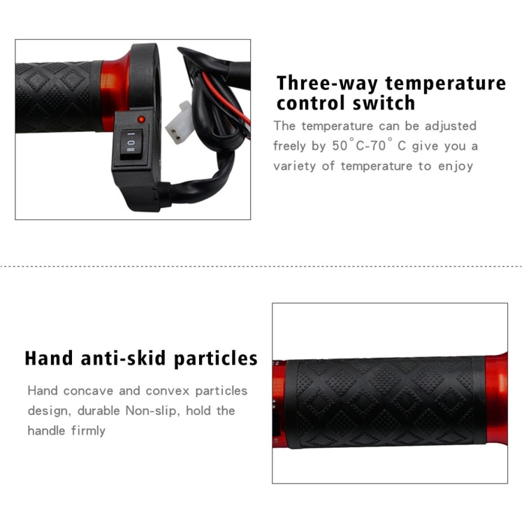 CS-764A1 12V Motorcycle Scooter Aluminum Alloy Electric Hand Grip Cover Heated Grip Handlebar (Red) - Grips by PMC TechLife | Online Shopping South Africa | PMC TechLife | Buy Now Pay Later Mobicred