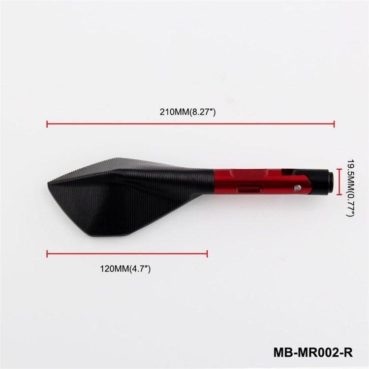 Modified Motorcycle Aluminium Alloy Rhombus Reflective Light Side Rearview Mirror (Red) - Side Mirrors by PMC Jewellery | Online Shopping South Africa | PMC Jewellery | Buy Now Pay Later Mobicred