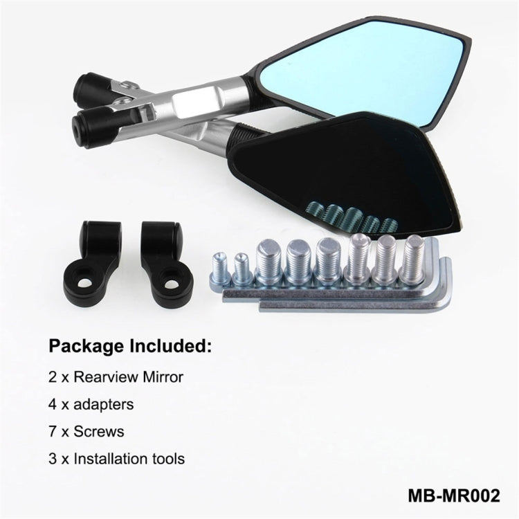 Modified Motorcycle Aluminium Alloy Rhombus Reflective Light Side Rearview Mirror (White) - Side Mirrors by PMC Jewellery | Online Shopping South Africa | PMC Jewellery | Buy Now Pay Later Mobicred