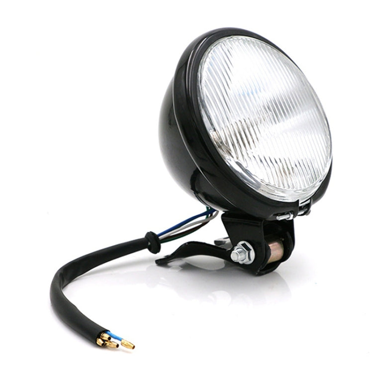 4 inch Motorcycle Black Shell Glass Retro Lamp LED Headlight Modification Accessories(White) - Headlights by PMC TechLife | Online Shopping South Africa | PMC TechLife | Buy Now Pay Later Mobicred