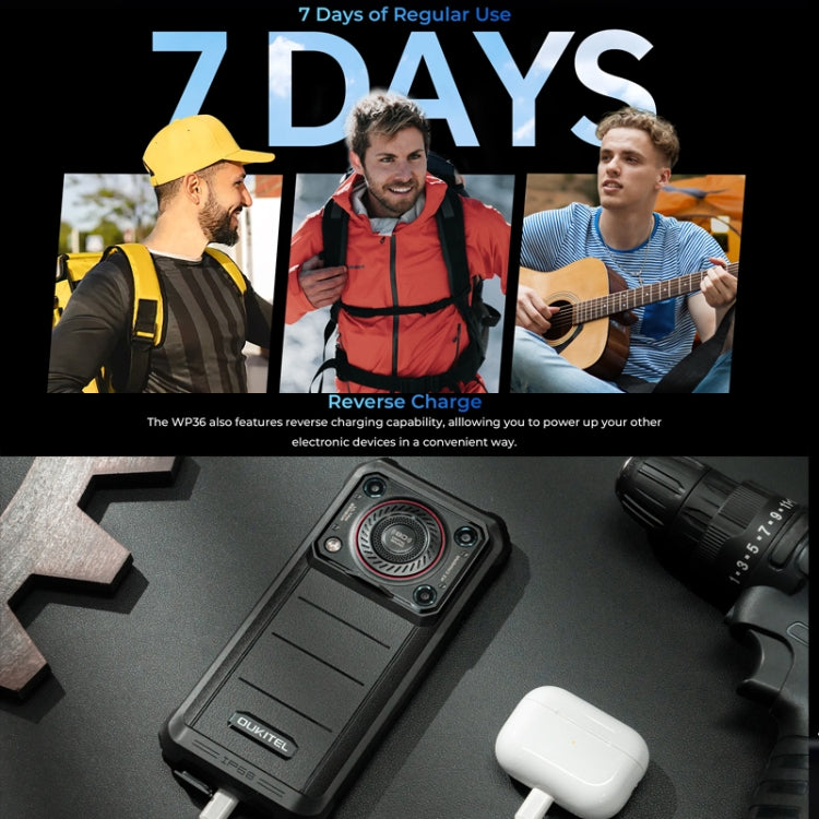 Oukitel WP36 Pro, 6GB+256GB, IP68/IP69K, Fingerprint Identification, 10600mAh, 6.52 inch MediaTek MT8788 Octa Core, NFC, OTG, Network: 4G (Black) - free shipping - PMC Jewellery - Order now!