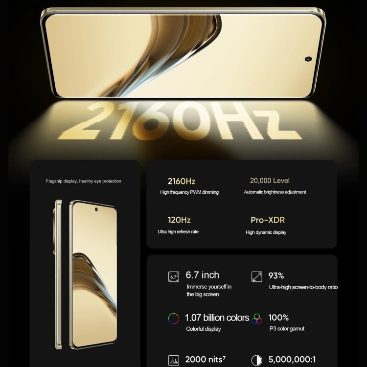 Realme 13 Pro+, 12GB+256GB, Screen Fingerprint Identification, 6.7 inch Realme UI 5.0 Snapdragon 7s Gen 2 Octa Core, NFC, Network: 5G (Gold) - free shipping - PMC Jewellery - Order now!