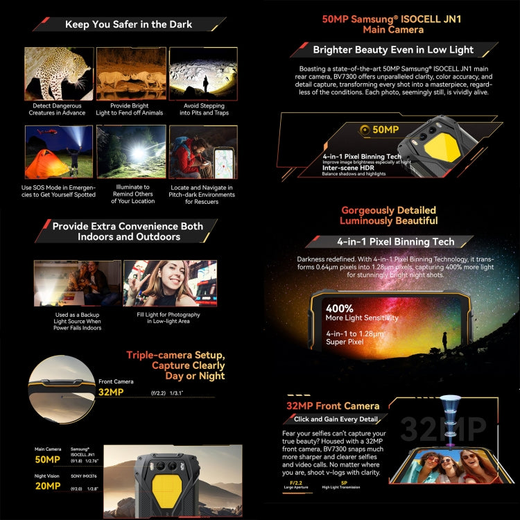 Blackview BV7300 Rugged Phone, 6GB+256GB, IP68/IP69K/MIL-STD-810H, 6.67 inch Android 14 MediaTek Helio G81 MT6769V/CB Octa Core, Network: 4G, OTG (Black) - free shipping - PMC Jewellery - Order now!