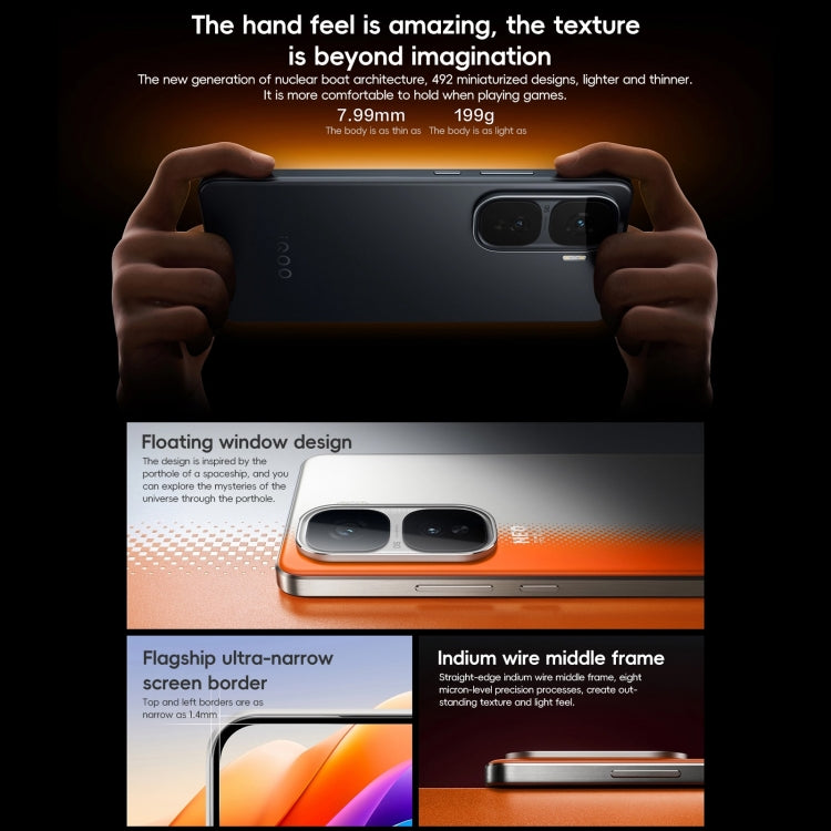 vivo iQOO Neo10 Pro, 12GB+512GB, Face ID / Screen Fingerprint Identification, 6.78 inch Android 15 OriginOS 5 Dimensity 9400 Octa Core, OTG, NFC, Network: 5G, Support Google Play (Orange) - free shipping - PMc TechLife - Order now!