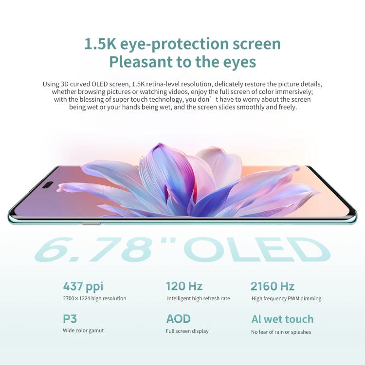 HUAWEI Enjoy 70X, 8GB+256GB, Screen Fingerprint, 6.78 inch HarmonyOS 4.2 Kirin 8000A Hexa Core, Network: 4G, OTG, NFC, Not Support Google Play (White) - free shipping - PMc TechLife - Order now!