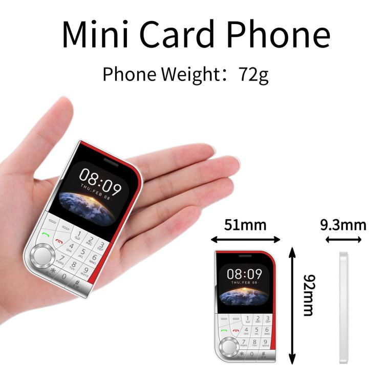 V10 Card Mobile Phone, 2.01 inch, MTK6261D, Support Bluetooth, FM, Torch, GSM, Dual SIM (White) - free shipping - PMc TechLife - Order now!