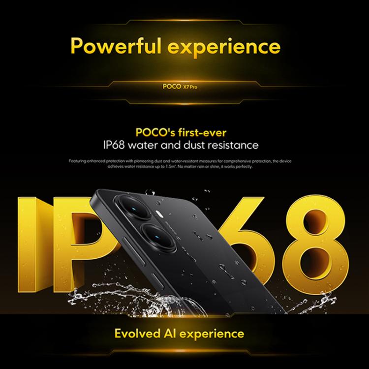 Xiaomi POCO X7 Pro 5G Global, 12GB+256GB, In-screen Fingerprint, 6.67 inch Xiaomi HyperOS 2 MediaTek Dimensity 8400-Ultra Octa Core, NFC, Network: 5G (Black) - free shipping - PMC TechLife - Order now!
