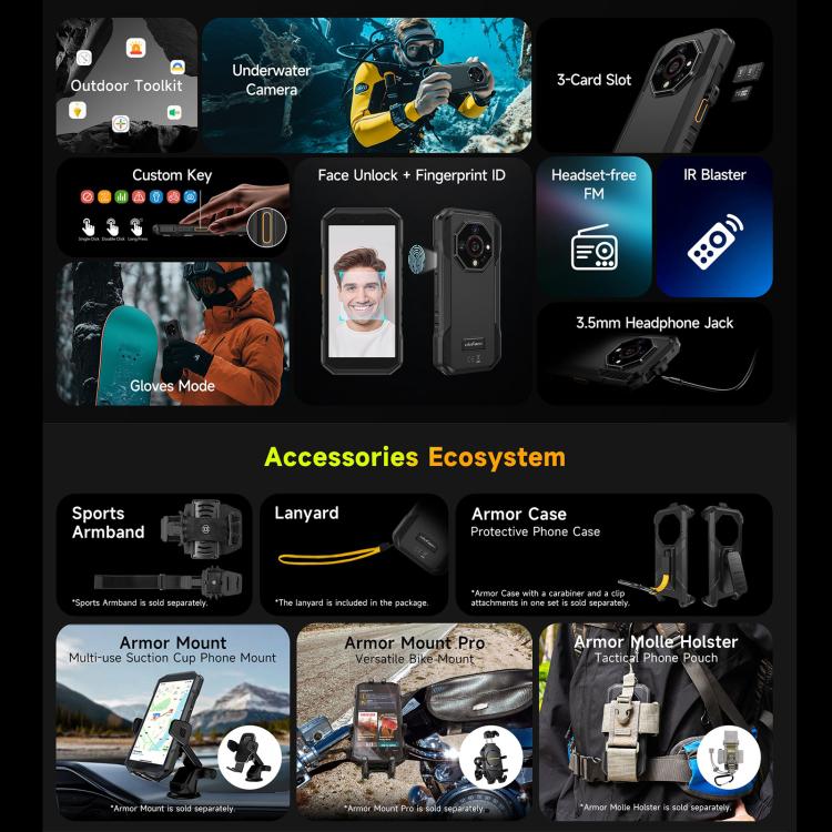 Ulefone Armor X32 Pro 5G, 8GB+256GB, Night Vision, IP68/IP69K Rugged Phone, 5.65 inch Android 14 MediaTek Dimensity 6300 Octa Core, Network: 5G, NFC, OTG (Few Orange) - free shipping - PMc TechLife - Order now!