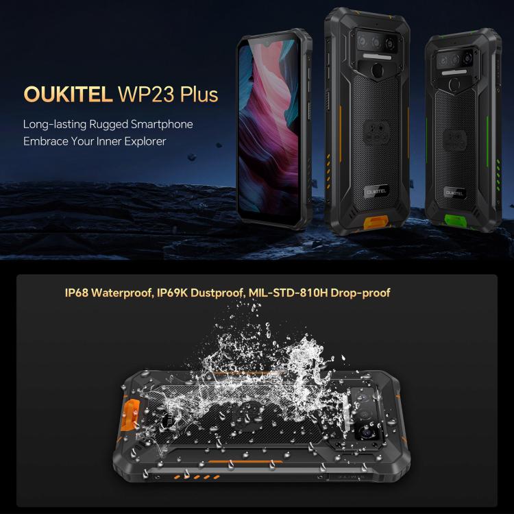 Oukitel WP23 Plus Rugged Phone, 8GB+256GB, 6.52 inch Android 14.0Unisoc T606 Octa-core, NFC, OTG, Network: 4G (Black) - free shipping - PMc TechLife - Order now!