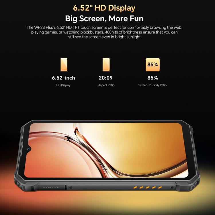 Oukitel WP23 Plus Rugged Phone, 8GB+256GB, 6.52 inch Android 14.0Unisoc T606 Octa-core, NFC, OTG, Network: 4G (Black) - free shipping - PMc TechLife - Order now!