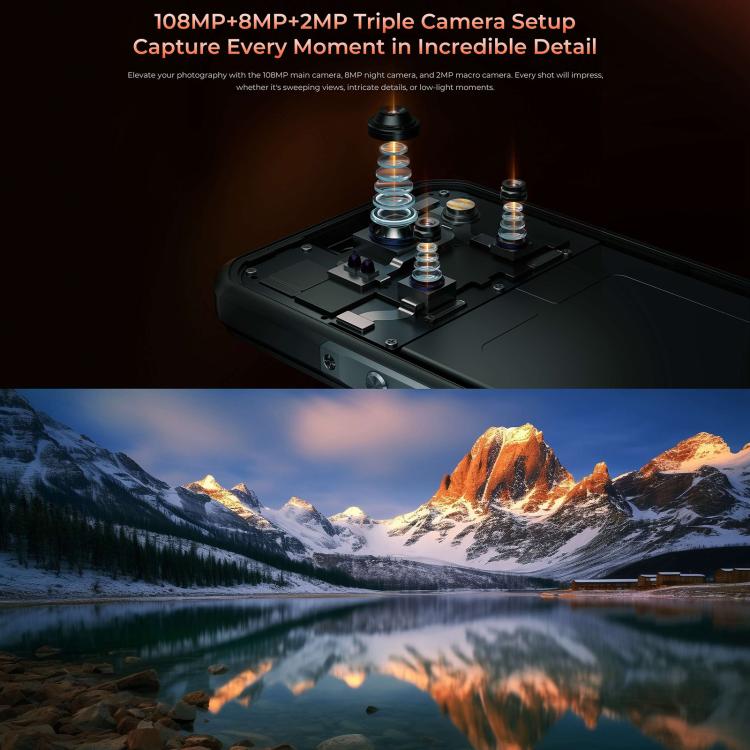 Oukitel WP55 Pro 5G Rugged Phone, 16GB+512GB, 108MP Camera, Fingerprint Identification, 6.6 inch Android 15 MediaTek Dimensity 7025 Octa Core, NFC, OTG, Network: 5G (Orange) - free shipping - PMC TechLife - Order now!