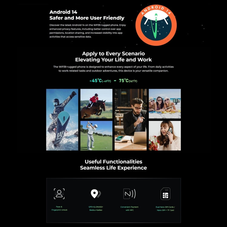 Oukitel WP39 5G Rugged Phone, 6GB+256GB, Night Vision, Fingerprint Identification, 6.6 inch MediaTek Dimensity 6100+ Octa Core, NFC, OTG, Network: 5G (Green) - free shipping - PMC Jewellery - Order now!