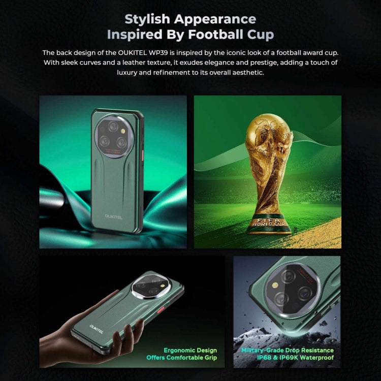Oukitel WP39 5G Rugged Phone, 6GB+256GB, Night Vision, Fingerprint Identification, 6.6 inch MediaTek Dimensity 6100+ Octa Core, NFC, OTG, Network: 5G (Green) - free shipping - PMC Jewellery - Order now!