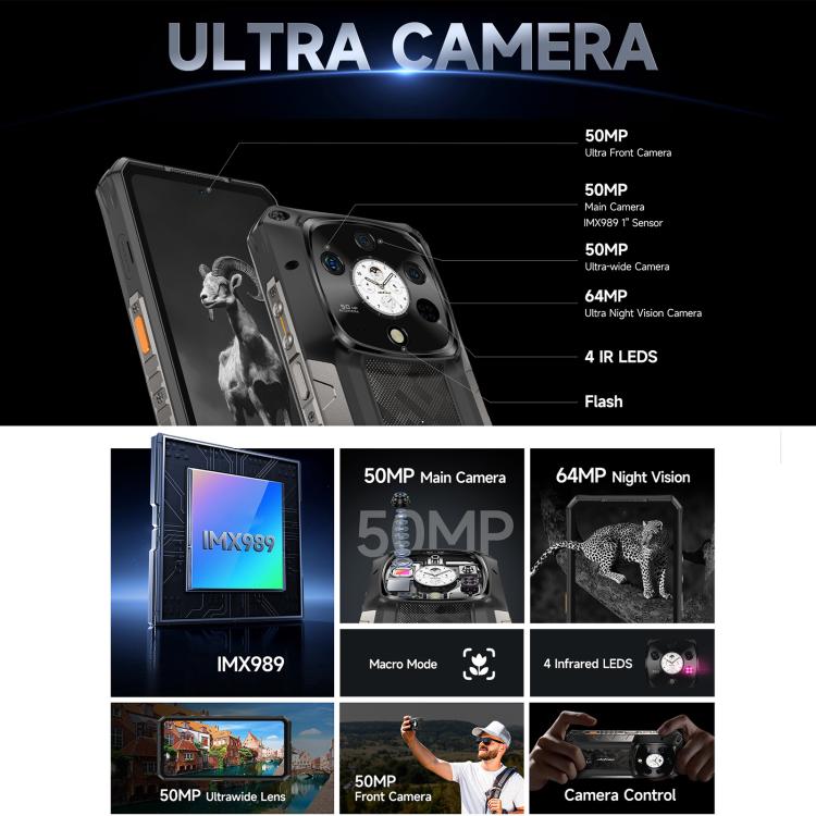 Ulefone Armor 28 Pro Rugged Phone, 16GB+512GB, Night Vision, 10600mAh, 6.67 inch + 1.04 inch Android 15 MediaTek Dimensity 7300 Octa Core, Network: 5G, NFC (Black) - free shipping - PMC TechLife - Order now!