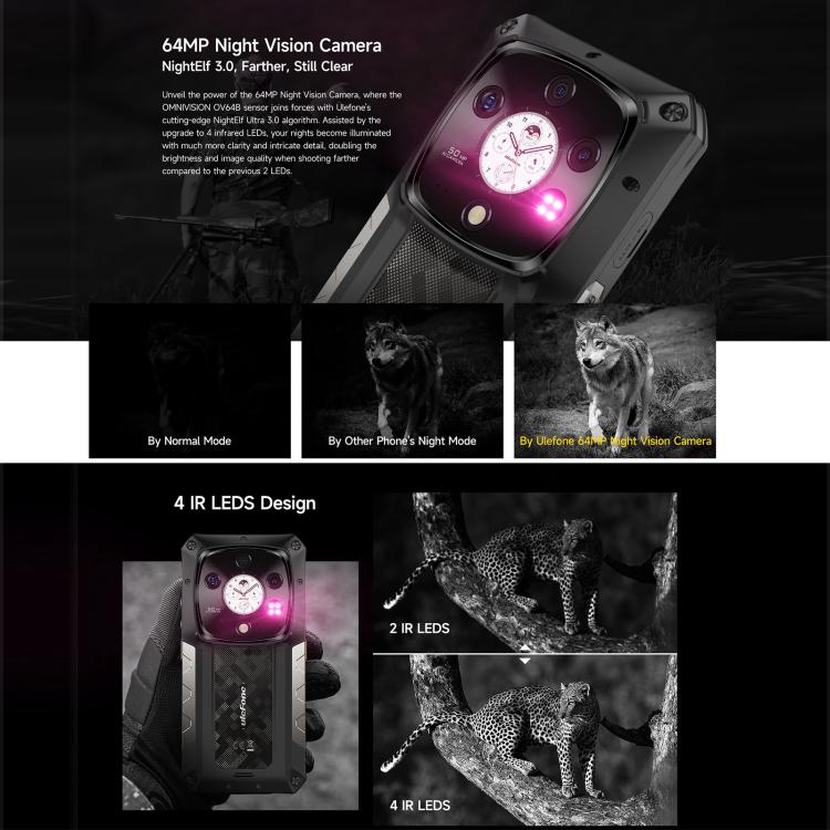 Ulefone Armor 28 Pro Rugged Phone, 16GB+512GB, Night Vision, 10600mAh, 6.67 inch + 1.04 inch Android 15 MediaTek Dimensity 7300 Octa Core, Network: 5G, NFC (Black) - free shipping - PMC TechLife - Order now!