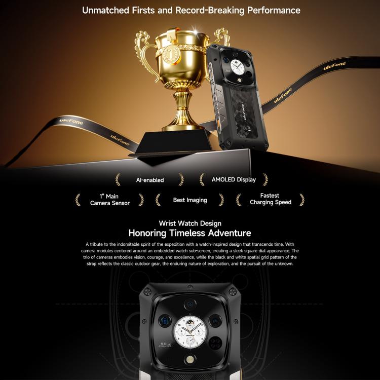 Ulefone Armor 28 Pro Rugged Phone, 16GB+512GB, Night Vision, 10600mAh, 6.67 inch + 1.04 inch Android 15 MediaTek Dimensity 7300 Octa Core, Network: 5G, NFC (Black) - free shipping - PMC TechLife - Order now!