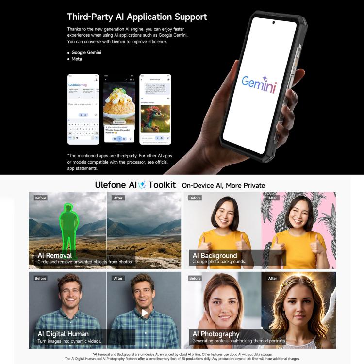 Ulefone Armor 28 Pro Rugged Phone, 16GB+512GB, Night Vision, 10600mAh, 6.67 inch + 1.04 inch Android 15 MediaTek Dimensity 7300 Octa Core, Network: 5G, NFC (Black) - free shipping - PMC TechLife - Order now!