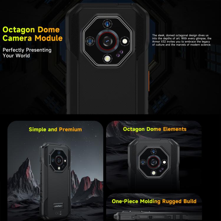Ulefone Armor X32 Rugged Phone, 6GB+128GB, Night Vision, 5.65 inch Android 14 MediaTek Helio G91 Octa Core, Network: 4G, NFC, OTG (Classic Black) - free shipping - PMC TechLife - Order now!
