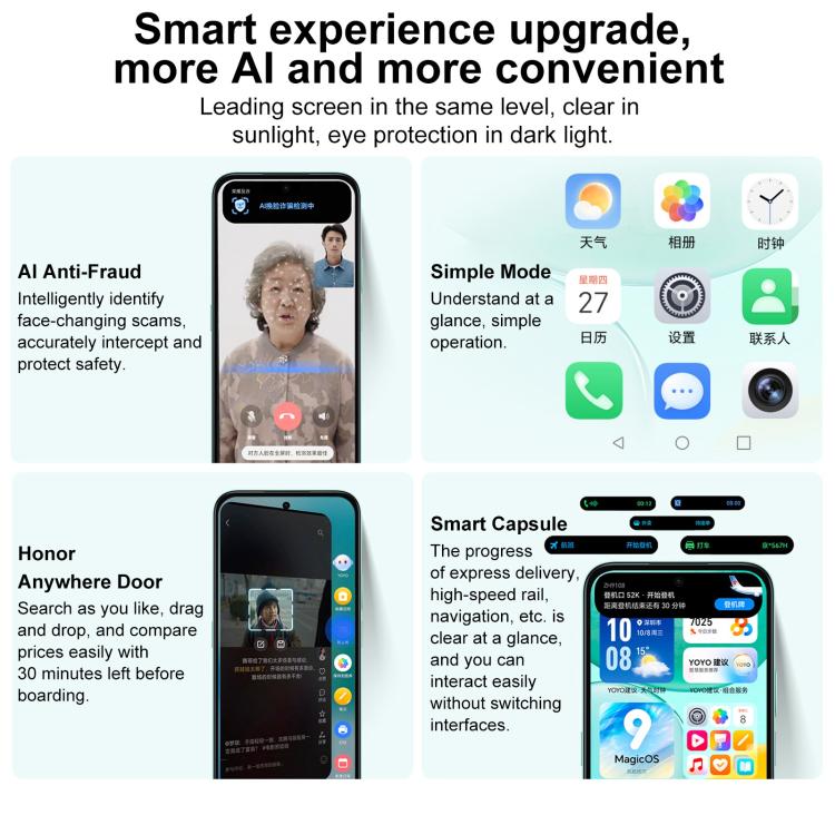 Honor Play 60, 8GB+256GB, Side Fingerprint, 6.61 inch MagicOS 9.0 Dimensity 6300 Octa Core, Network: 5G, OTG (Black) - free shipping - PMc TechLife - Order now!