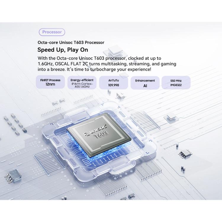 Blackview Oscal FLAT 2C, 2GB+64GB, 6.56 inch Android 14 Unisoc SC9863A T603 Octa Core, Network: 4G (Black) - free shipping - PMC TechLife - Order now!