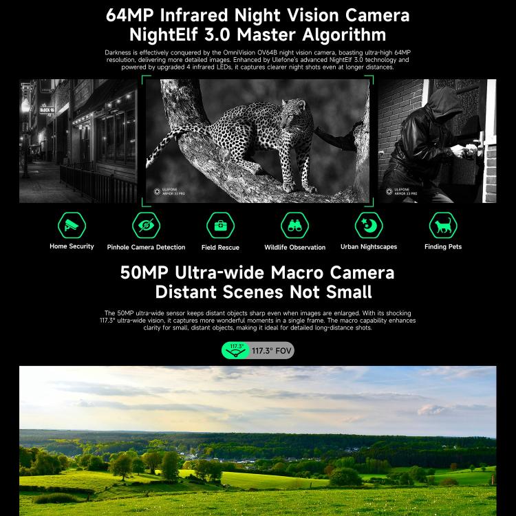 Ulefone Armor 33 Pro Rugged Phone, 16GB+512GB, Night Vision, 6.95 inch + 3.4 inch Dual Screen Android 14 MediaTek Dimensity 7300X Octa Core, Network: 5G, OTG, NFC (Black) - free shipping - PMC TechLife - Order now!