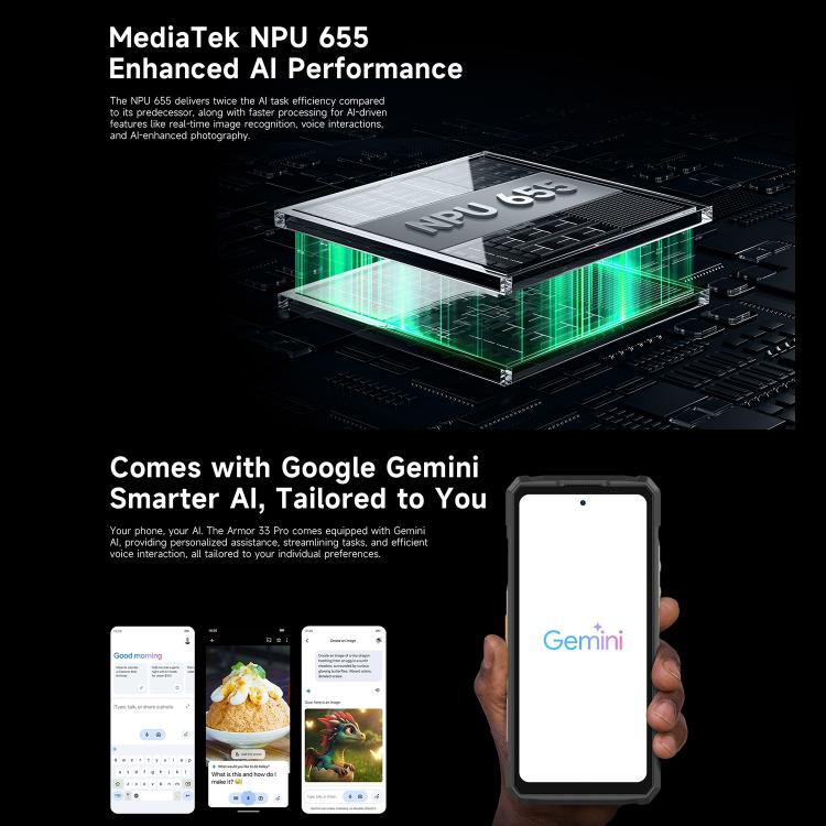 Ulefone Armor 33 Pro Rugged Phone, 16GB+512GB, Night Vision, 6.95 inch + 3.4 inch Dual Screen Android 14 MediaTek Dimensity 7300X Octa Core, Network: 5G, OTG, NFC (Black) - free shipping - PMC TechLife - Order now!