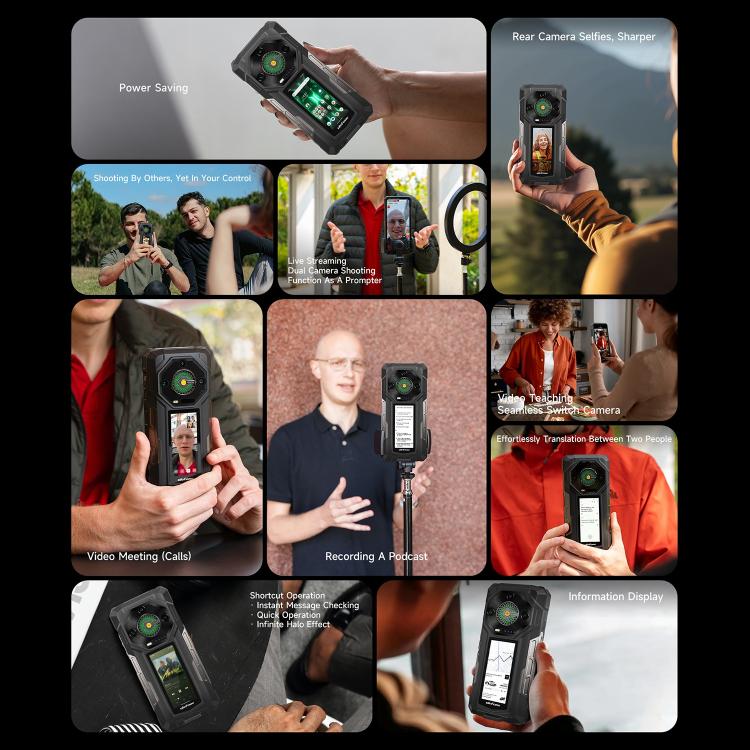 Ulefone Armor 33 Pro Rugged Phone, 16GB+512GB, Night Vision, 6.95 inch + 3.4 inch Dual Screen Android 14 MediaTek Dimensity 7300X Octa Core, Network: 5G, OTG, NFC (Black) - free shipping - PMC TechLife - Order now!