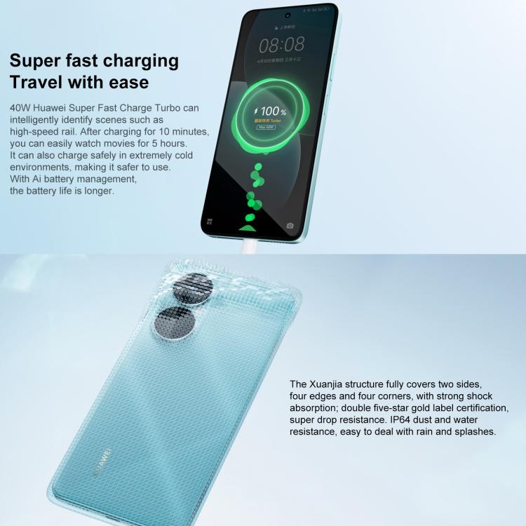 HUAWEI Enjoy 80, 8GB+256GB, Side Fingerprint, 6.67 inch HarmonyOS 4.0, OTG, Not Support Google Play (Blue) - free shipping - PMc TechLife - Order now!