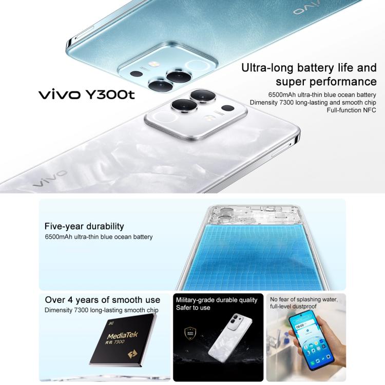 vivo Y300t, 12GB +512GB, Face ID / Side Fingerprint,  6.72 inch Android 15 OriginOS 5 Dimensity 7300 Octa Core, OTG, NFC, Network: 5G (Coffee) - free shipping - PMc TechLife - Order now!
