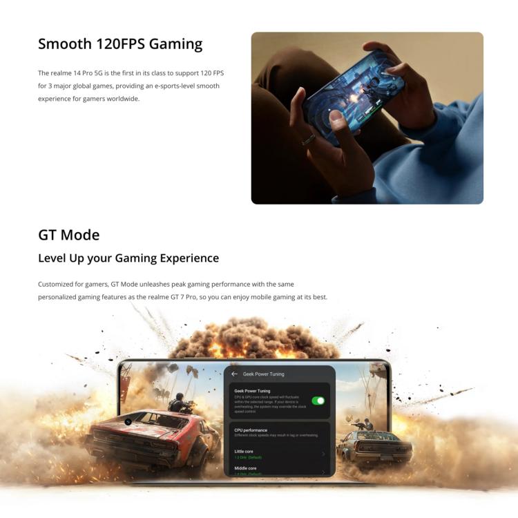 Realme 14 Pro, 16GB+256GB, Screen Fingerprint Identification, 6.77 inch Realme UI 6.0 Dimensity 7300 Octa Core, NFC, Network: 5G (White) - free shipping - PMc TechLife - Order now!