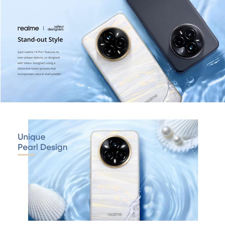 Realme 14 Pro+, 12GB+512GB, Screen Fingerprint Identification, 6.83 inch Realme UI 6.0 Snapdragon 7s Gen 3 Octa Core, NFC, Network: 5G (White) - free shipping - PMc TechLife - Order now!