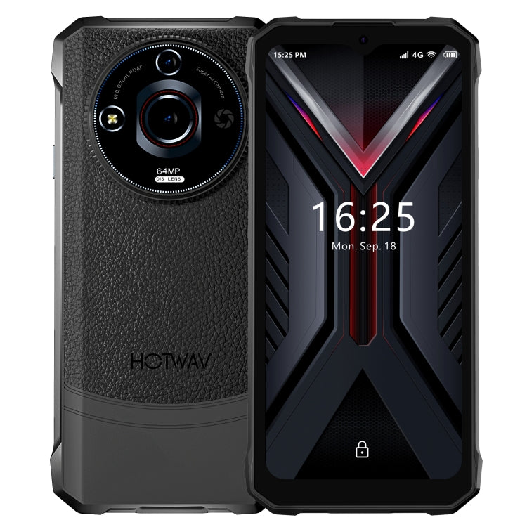HOTWAV T7 Pro Rugged Phone, 6GB+256GB, 6280mAh, 6.6 inch Android 13 MT8788 Octa Core, Network: 4G, OTG (Black) - free shipping - PMC TechLife - Order now!