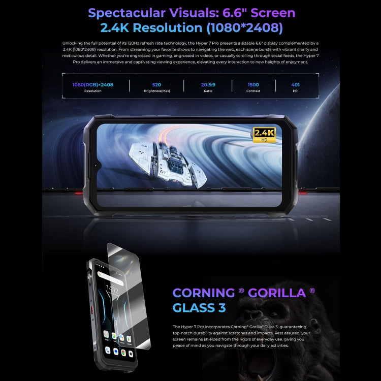 HOTWAV Hyper 7 Pro Rugged Phone, 16GB+256GB, 10800mAh, 6.6 inch Android 14 MediaTek Dimensity 7050 5G, Network: 5G, OTG, NFC (Black) - free shipping - PMC Jewellery - Order now!