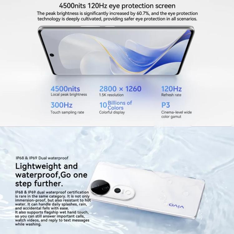 vivo S19 Pro, 8GB+256GB, Face ID / Screen Fingerprint Identification,  6.78 inch Android 14 Dimensity 9200+ Octa Core, OTG, NFC, Network: 5G (White) - free shipping - PMc TechLife - Order now!