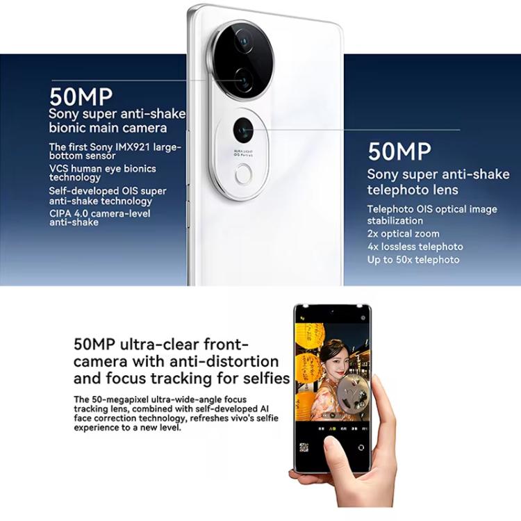 vivo S19 Pro, 8GB+256GB, Face ID / Screen Fingerprint Identification,  6.78 inch Android 14 Dimensity 9200+ Octa Core, OTG, NFC, Network: 5G (White) - free shipping - PMc TechLife - Order now!