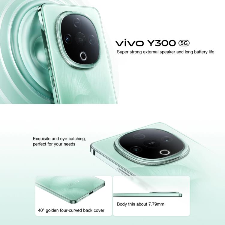 vivo Y300, 8GB+256GB, Face ID / Screen Fingerprint Identification, 6.77 inch Android 15 OriginOS 5 Dimensity 6300 Octa Core, OTG, Network: 5G (White) - free shipping - PMc TechLife - Order now!