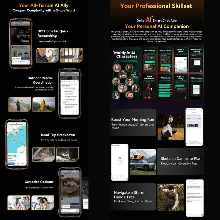 Blackview BL7000 Rugged Phone, 8GB+256GB, 6.78 inch Android 15 MediaTek Dimensity 6300 Octa Core, Network: 5G, NFC, OTG (Black) - free shipping - PMc TechLife - Order now!