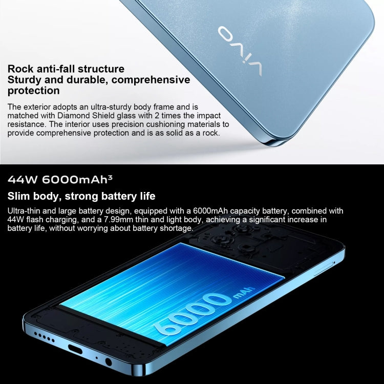 vivo Y200t, Dual Back Cameras, 12GB+512GB, Face ID Screen Fingerprint Identification, 6.72 inch Android 14.0 OriginOS 4 Snapdragon 6 Gen 1 Octa Core 2.2GHz, OTG, Network: 5G, Support Google Play (Blue) - free shipping - PMC Jewellery - Order now!