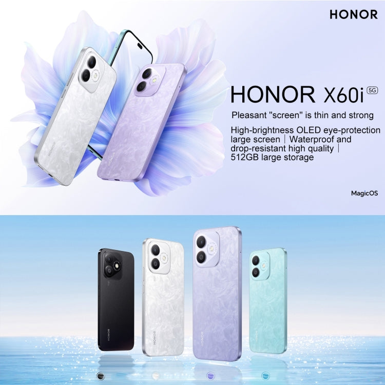 Honor X60i,  8GB+256GB, Screen Fingerprint, 6.7 inch MagicOS 8.0 Dimensity 6080 Octa Core, Network: 5G, OTG, Not Support Google Play  (Blue) - free shipping - PMC Jewellery - Order now!