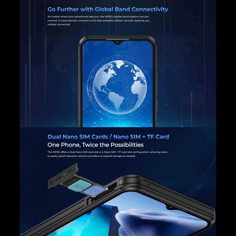 Oukitel WP50 5G Rugged Phone, 4GB+256GB, 6.6 inch Android 14.0 MediaTek Dimensity 6100+ Octa-core, NFC, OTG, Network: 5G (Black) - free shipping - PMC Jewellery - Order now!