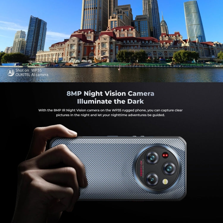 Oukitel WP35 5G Rugged Phone, 8GB+256GB, IP68/IP69K Fingerprint Identification, 11000mAh, 6.6 inch MediaTek Dimensity 6100+ Octa Core, NFC, OTG, Network: 5G (Green) - free shipping - PMC TechLife - Order now!